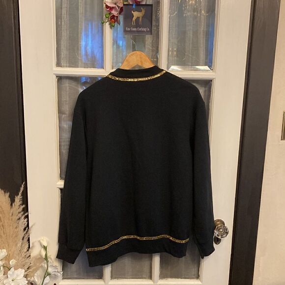 Handcrafted Cold Sequin and Floral Embroidered Black Cardigan - Picture 7 of 12